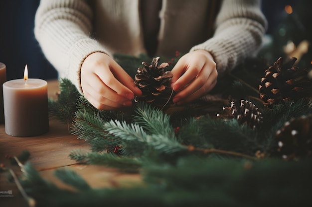 Kreative DIY-Weihnachtskranzherstellung mit Tannenzapfen – Schritt-für-Schritt-Anleitung für Fe