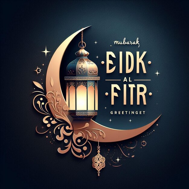 kreative Eid al Fitr Grußkarte Eid Mubarak Thema