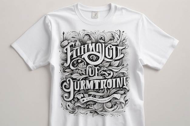 Foto kreative fusion typographie und illustration tee design