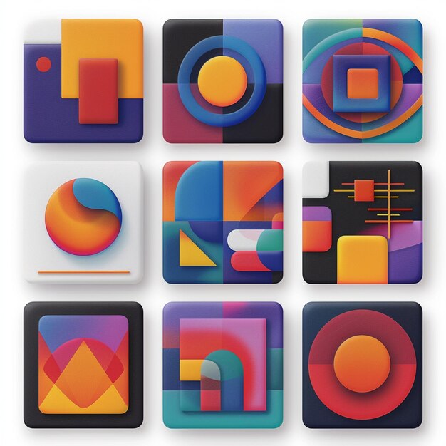 Kreative Icon-Set-Titel für mobile App-Designs