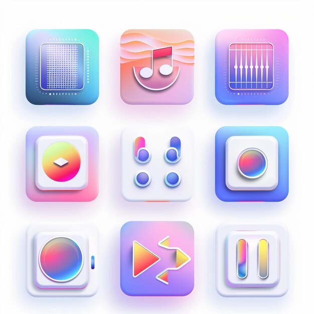 Kreative Icon-Set-Titel für mobile App-Designs