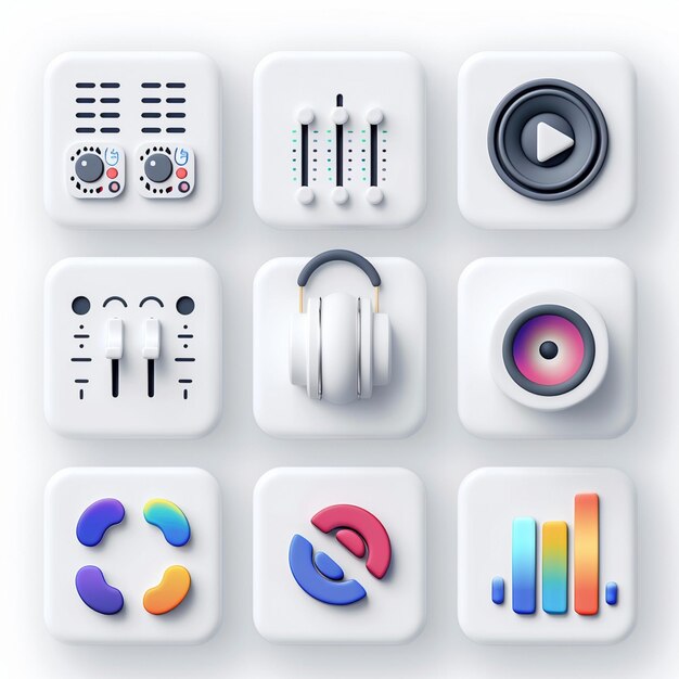 Kreative Icon-Set-Titel für mobile App-Designs