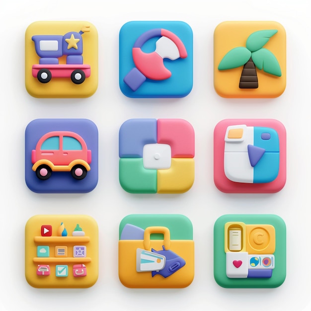 Kreative Icon-Set-Titel für mobile App-Designs