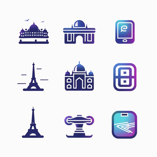 Kreative Icon-Set-Titel für mobile App-Designs