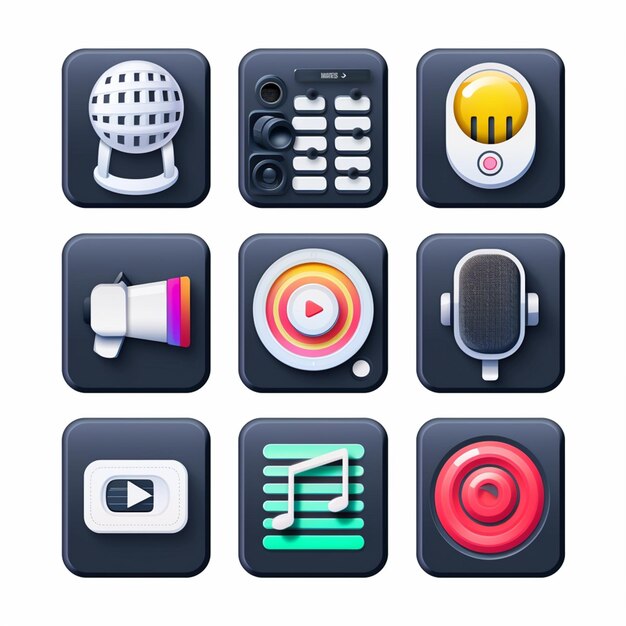 Kreative Icon-Set-Titel für mobile App-Designs