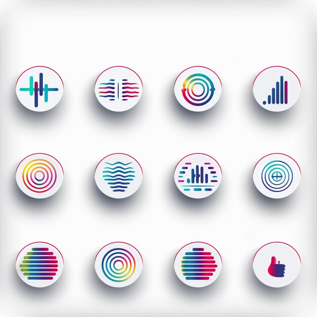 Kreative Icon-Set-Titel für mobile App-Designs