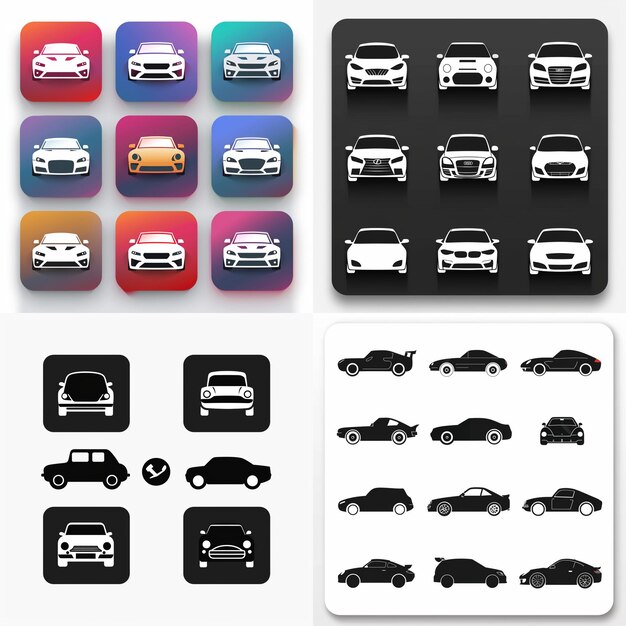 Kreative Icon-Set-Titel für mobile App-Designs