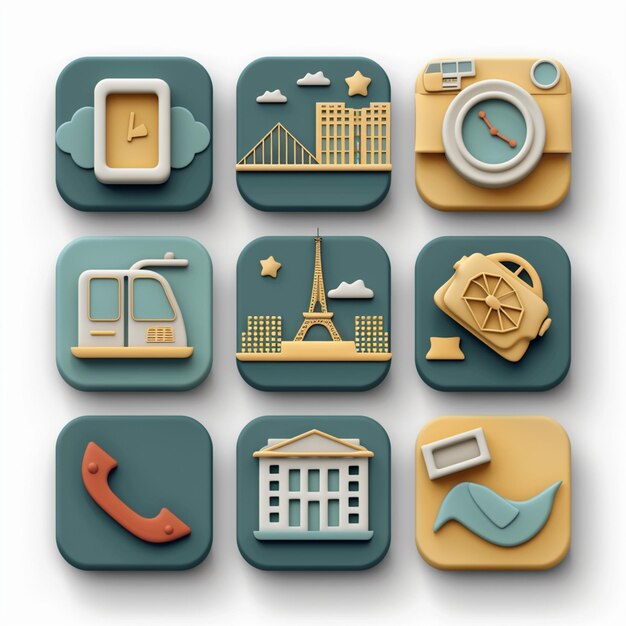 Kreative Icon-Set-Titel für mobile App-Designs