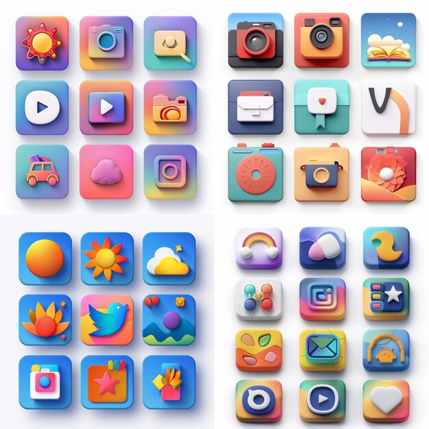 Kreative Icon-Set-Titel für mobile App-Designs