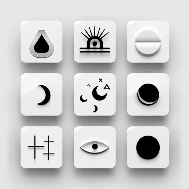 Kreative Icon-Set-Titel für mobile App-Designs