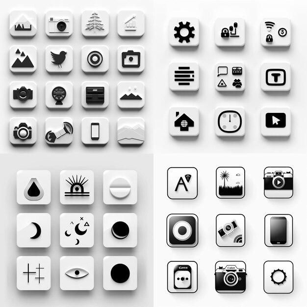 Kreative Icon-Set-Titel für mobile App-Designs