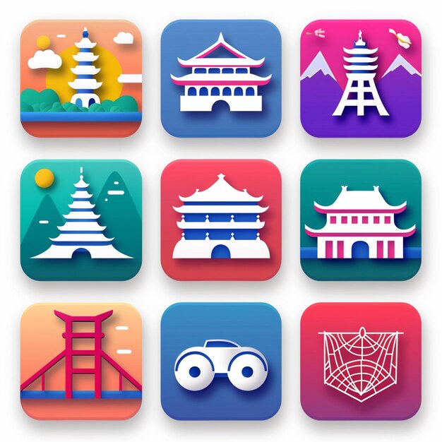 Kreative Icon-Set-Titel für mobile App-Designs