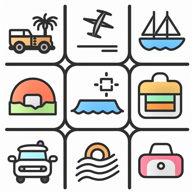 Kreative Icon-Set-Titel für mobile App-Designs