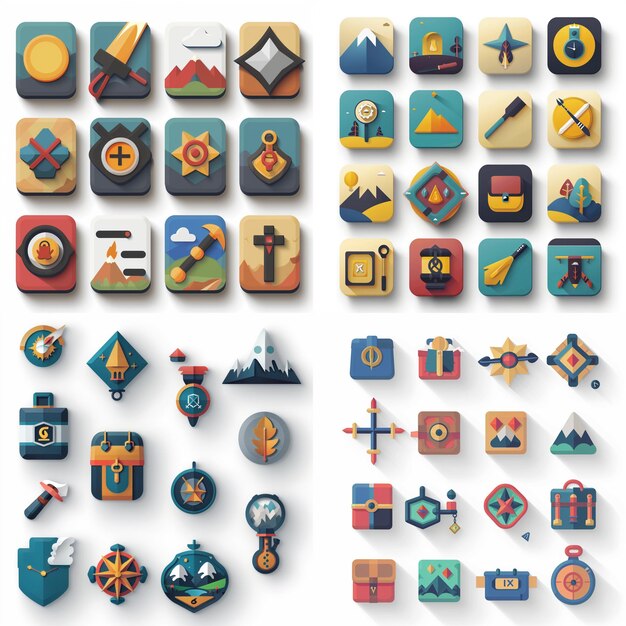 Kreative Icon-Set-Titel für mobile App-Designs