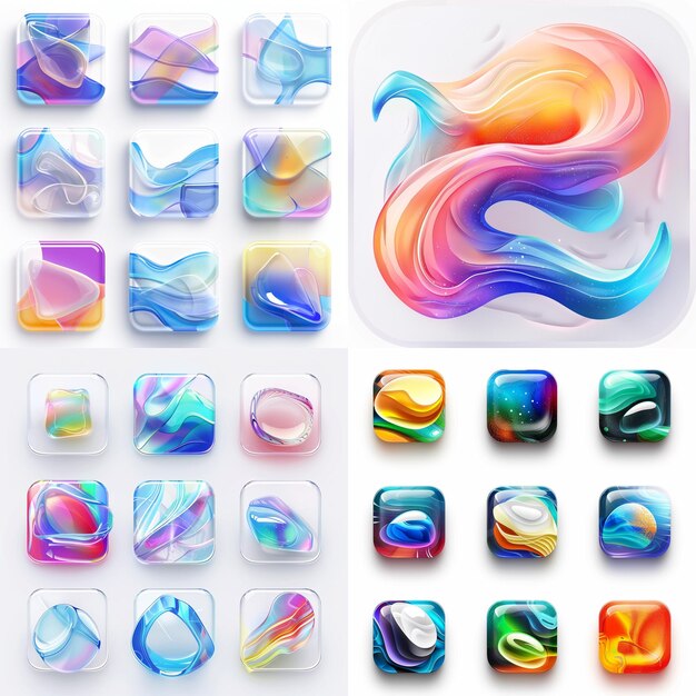 Kreative Icon-Set-Titel für mobile App-Designs