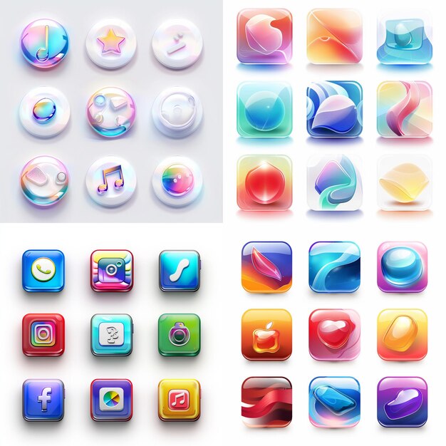 Kreative Icon-Set-Titel für mobile App-Designs