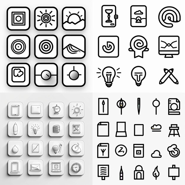 Kreative Icon-Set-Titel für mobile App-Designs