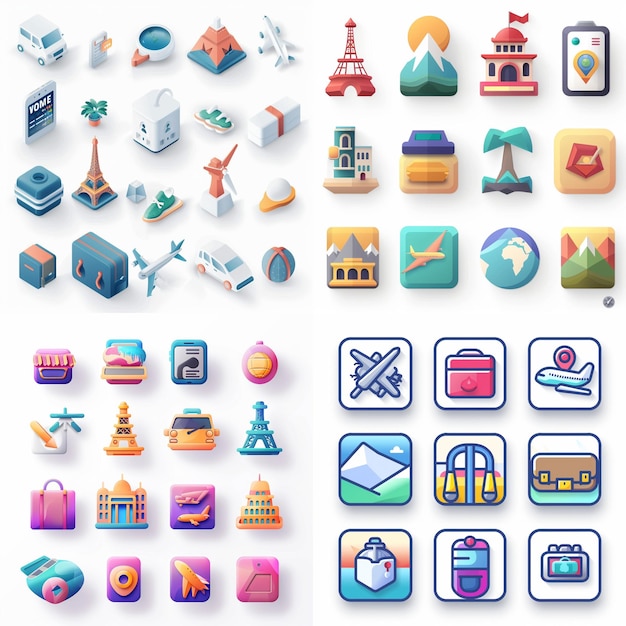 Kreative Icon-Set-Titel für mobile App-Designs