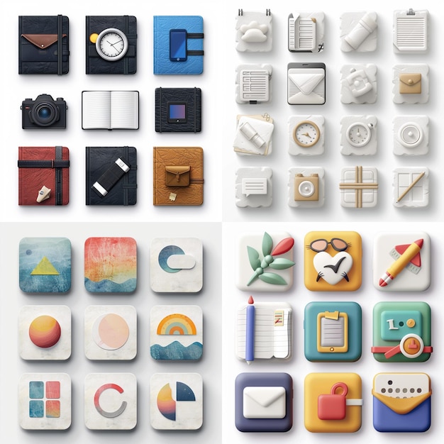 Kreative Icon-Set-Titel für mobile App-Designs