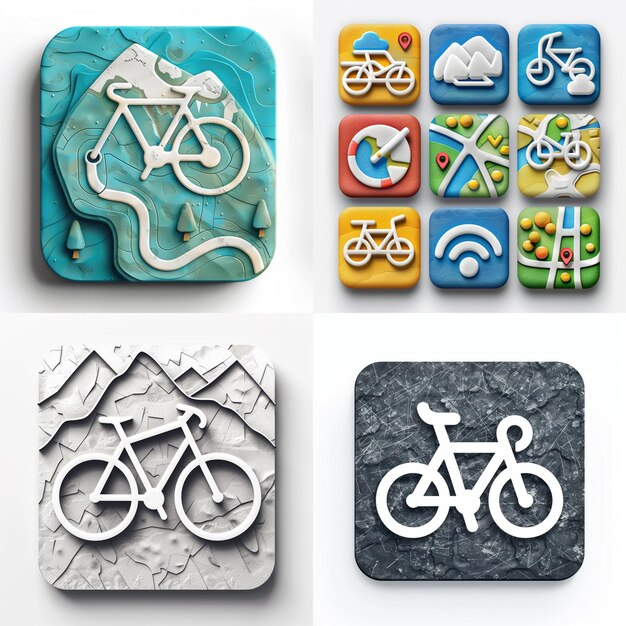 Kreative Icon-Set-Titel für mobile App-Designs