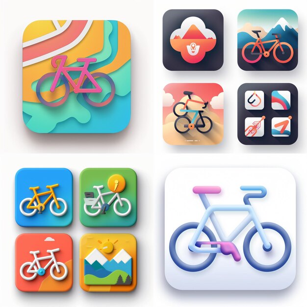 Kreative Icon-Set-Titel für mobile App-Designs