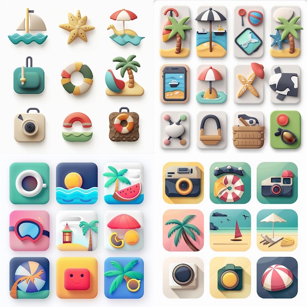 Kreative Icon-Set-Titel für mobile App-Designs