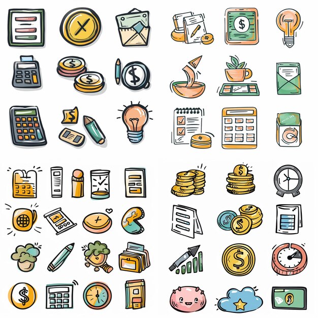 Kreative Icon-Set-Titel für mobile App-Designs