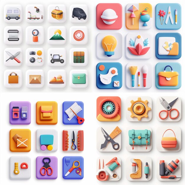 Kreative Icon-Set-Titel für mobile App-Designs