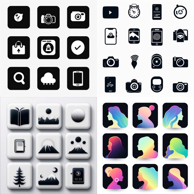 Kreative Icon-Set-Titel für mobile App-Designs