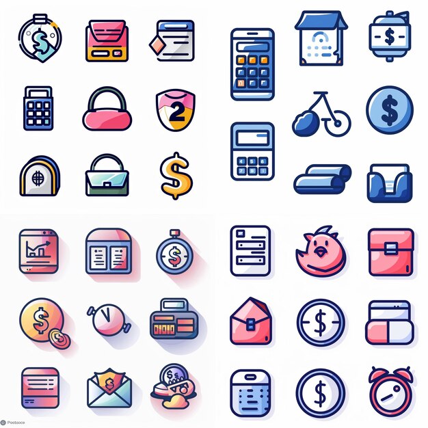 Kreative Icon-Set-Titel für mobile App-Designs