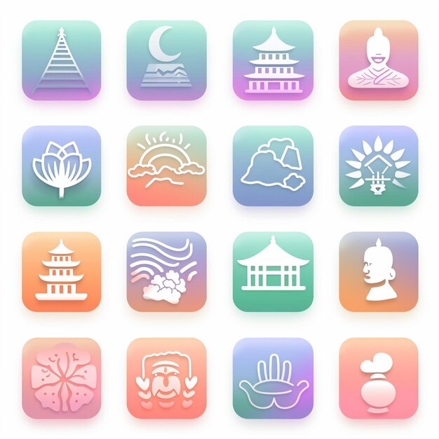 Kreative Icon-Set-Titel für mobile App-Designs