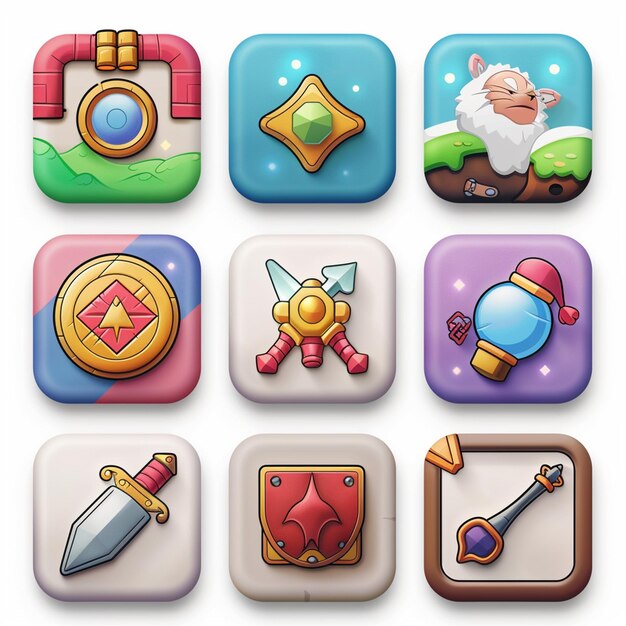 Kreative Icon-Set-Titel für mobile App-Designs