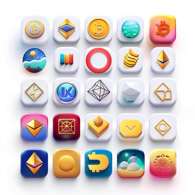 Kreative Icon-Set-Titel für mobile App-Designs