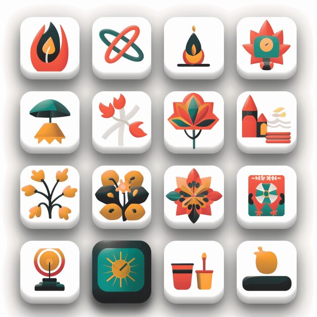 Kreative Icon-Set-Titel für mobile App-Designs