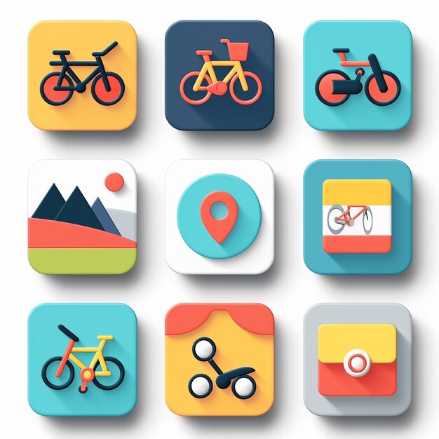 Kreative Icon-Set-Titel für mobile App-Designs