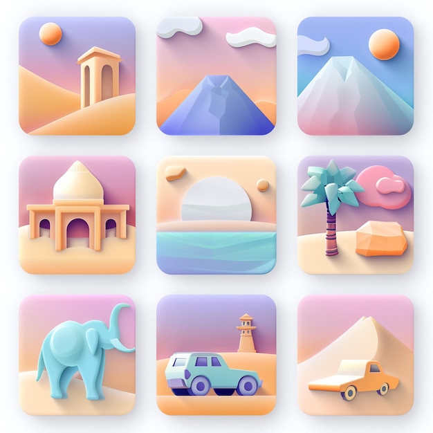 Kreative Icon-Set-Titel für mobile App-Designs