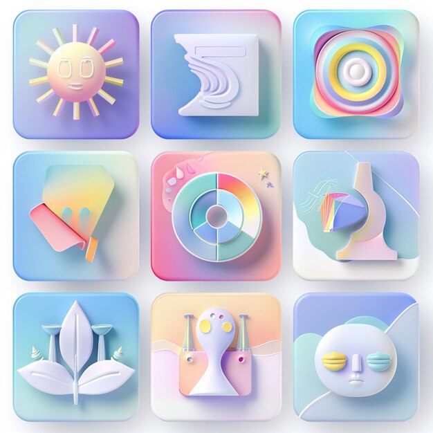 Kreative Icon-Set-Titel für mobile App-Designs