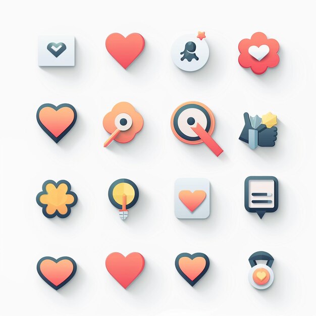 Kreative Icon-Set-Titel für mobile App-Designs