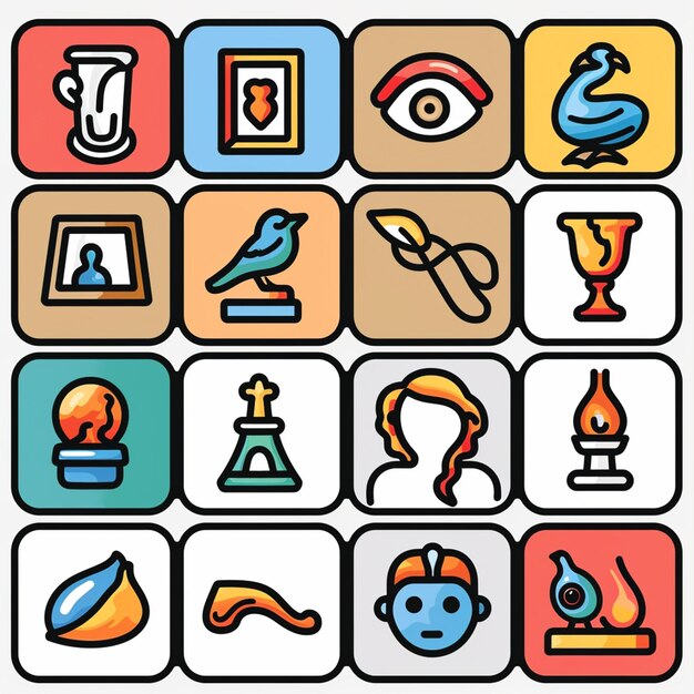 Kreative Icon-Set-Titel für mobile App-Designs