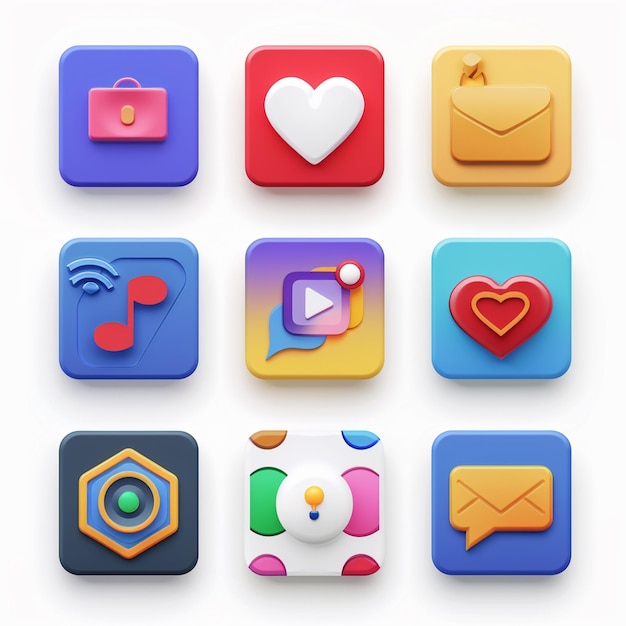 Kreative Icon-Set-Titel für mobile App-Designs