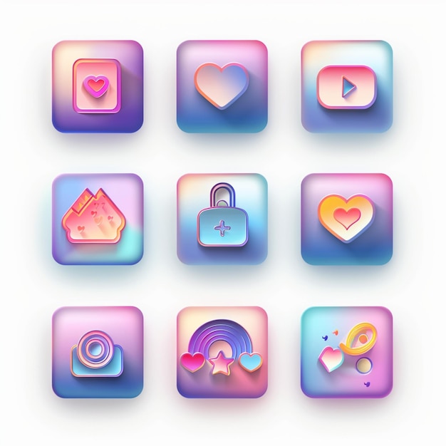 Kreative Icon-Set-Titel für mobile App-Designs