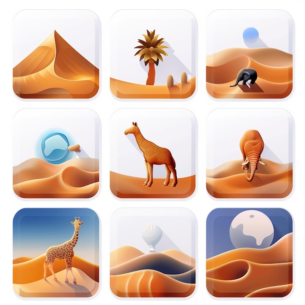 Kreative Icon-Set-Titel für mobile App-Designs