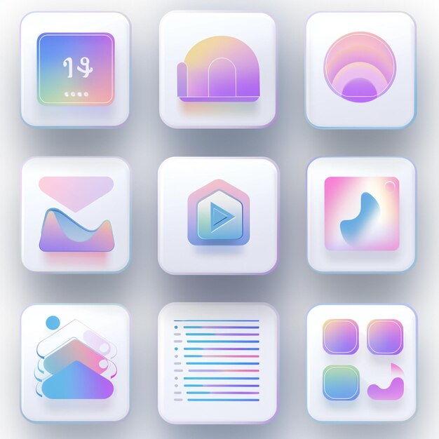 Kreative Icon-Set-Titel für mobile App-Designs