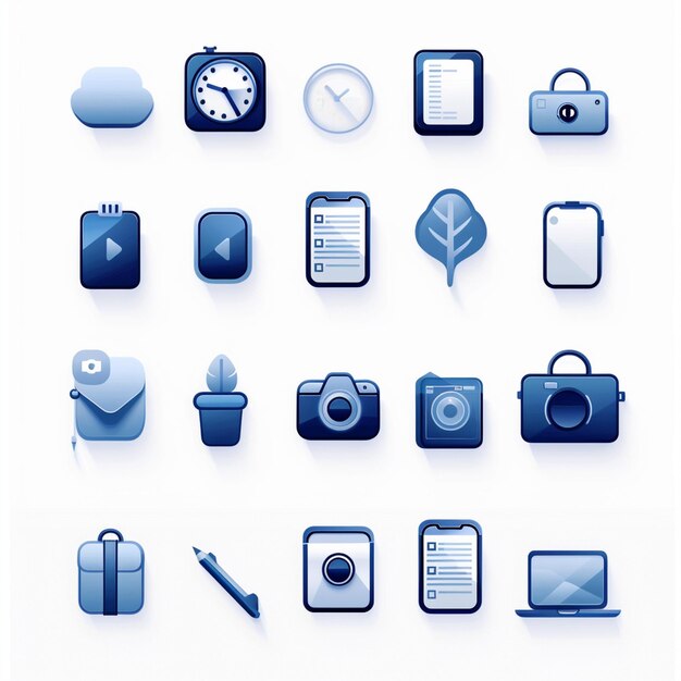 Foto kreative icon-set-titel für mobile app-designs