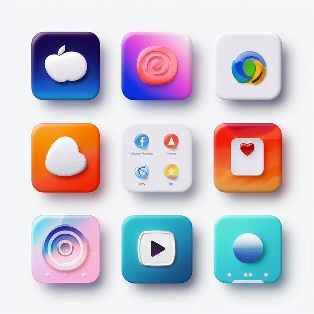 Kreative Icon-Set-Titel für mobile App-Designs