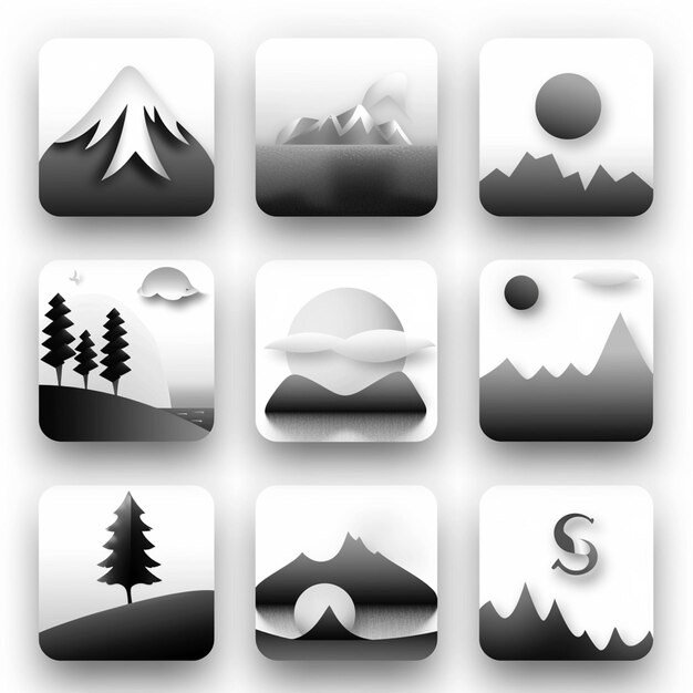 Kreative Icon-Set-Titel für mobile App-Designs