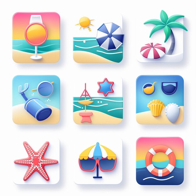 Kreative Icon-Set-Titel für mobile App-Designs