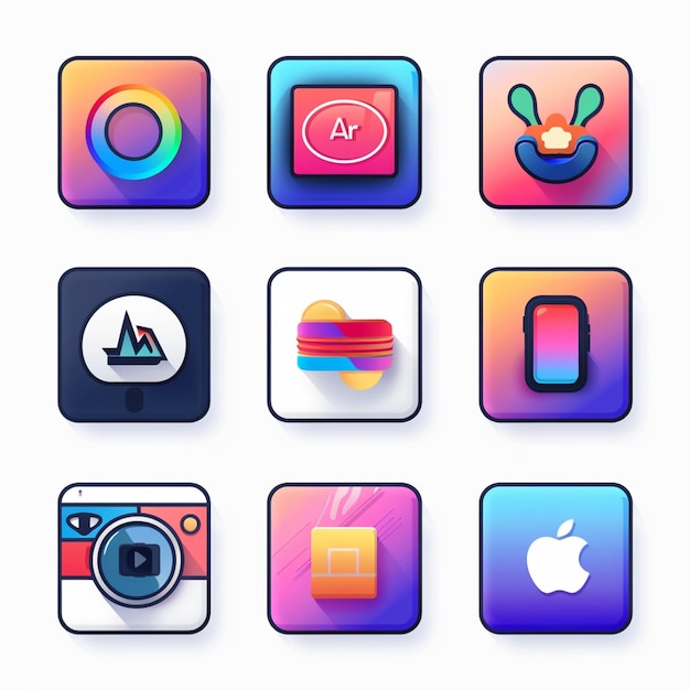 Kreative Icon-Set-Titel für mobile App-Designs