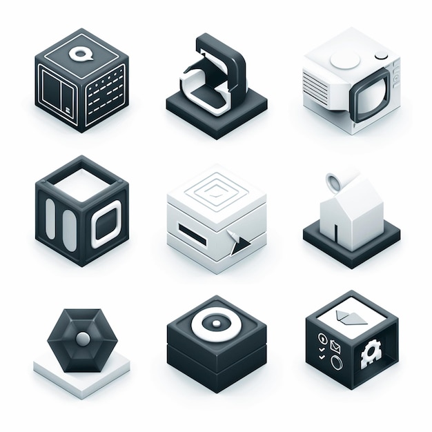 Kreative Icon-Set-Titel für mobile App-Designs