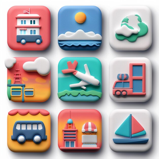 Kreative Icon-Set-Titel für mobile App-Designs